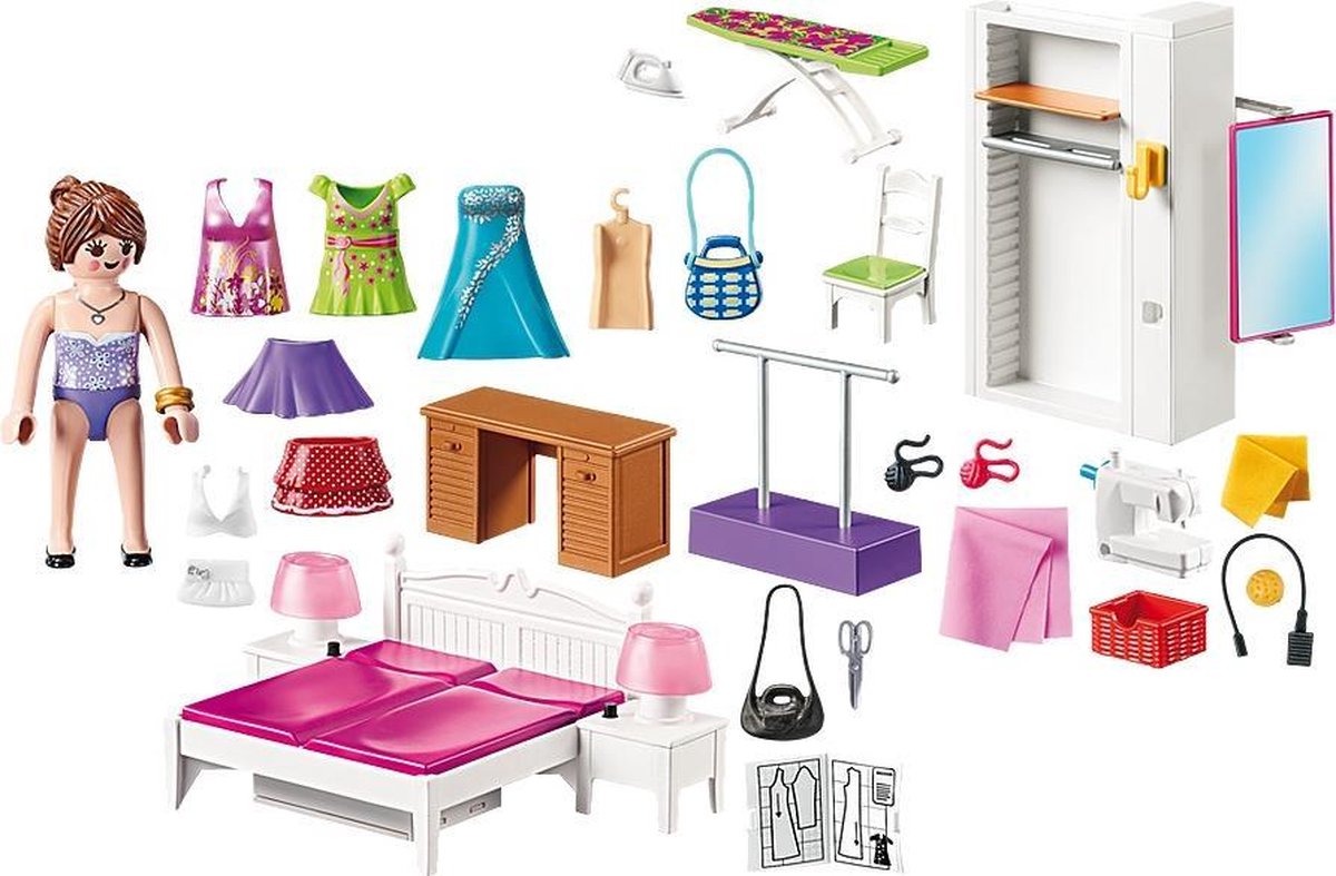 Playmobil Dollhouse Slaapkamer met mode ontwerphoek (70208)