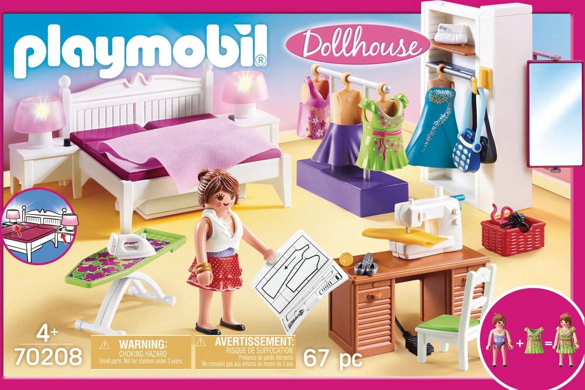 Playmobil Dollhouse Slaapkamer met mode ontwerphoek (70208)