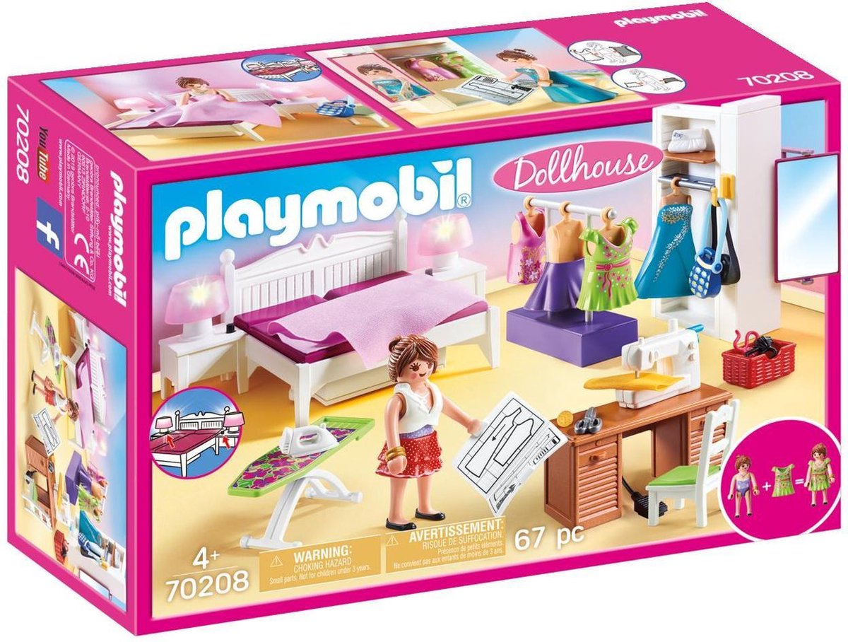 Playmobil Dollhouse Slaapkamer met mode ontwerphoek (70208)