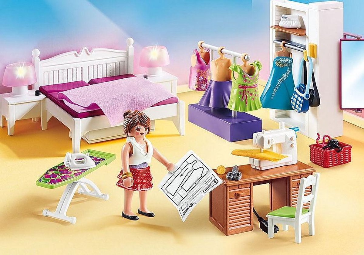 Playmobil Dollhouse Slaapkamer met mode ontwerphoek (70208)