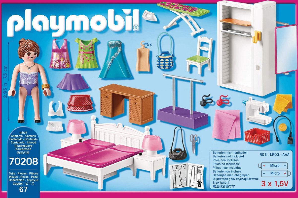 Playmobil Dollhouse Slaapkamer met mode ontwerphoek (70208)