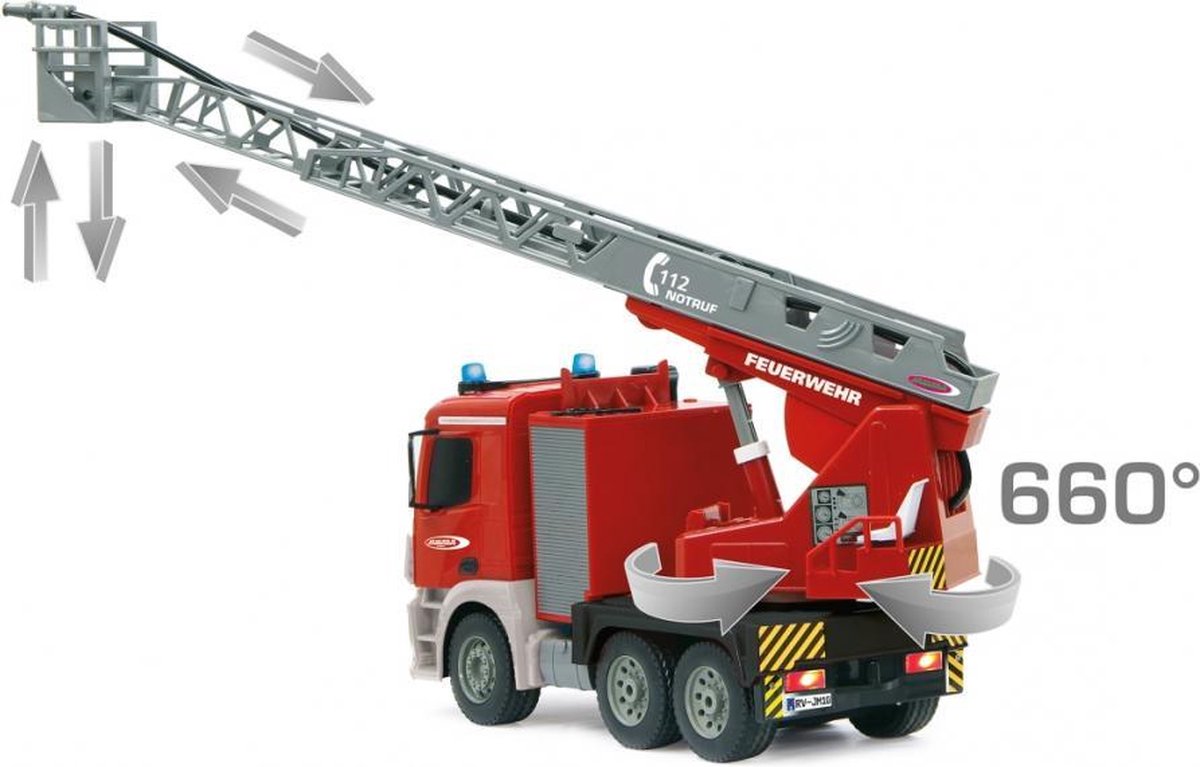Jamara brandweerwagen RC Mercedes Benz Arocs 2,4 Ghz 1:20 - Rood