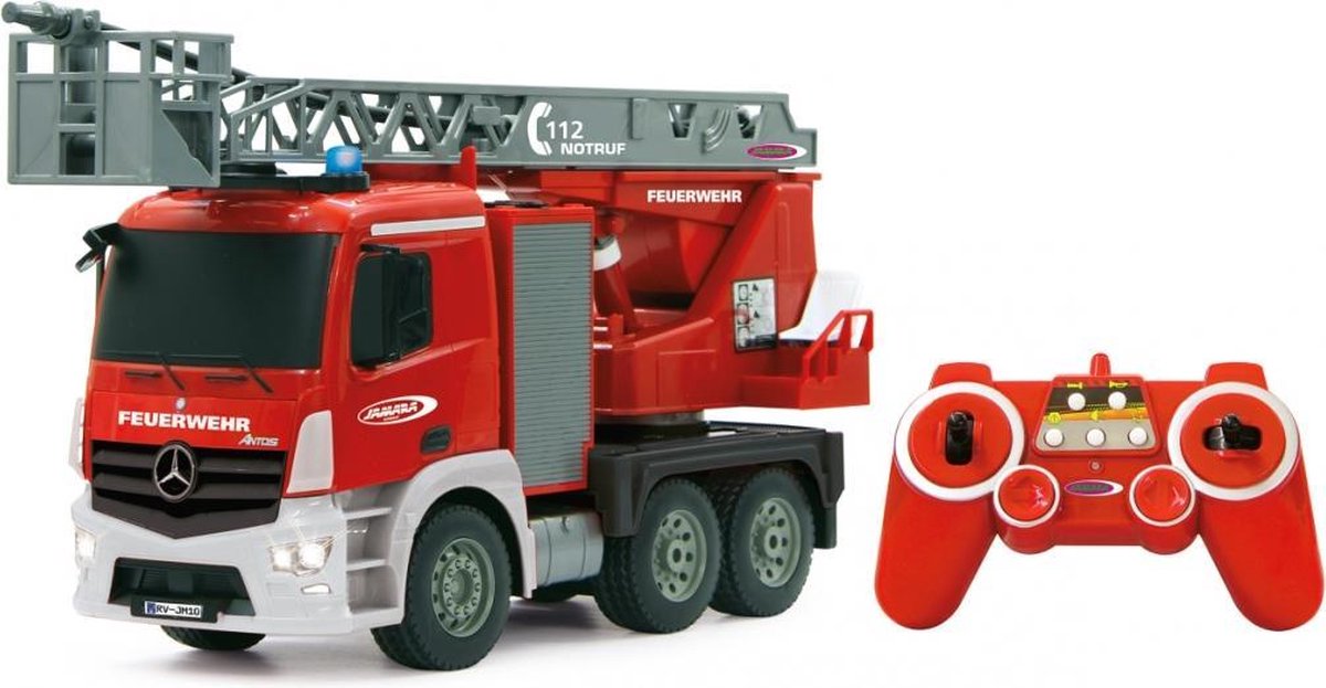 Jamara brandweerwagen RC Mercedes Benz Arocs 2,4 Ghz 1:20 - Rood