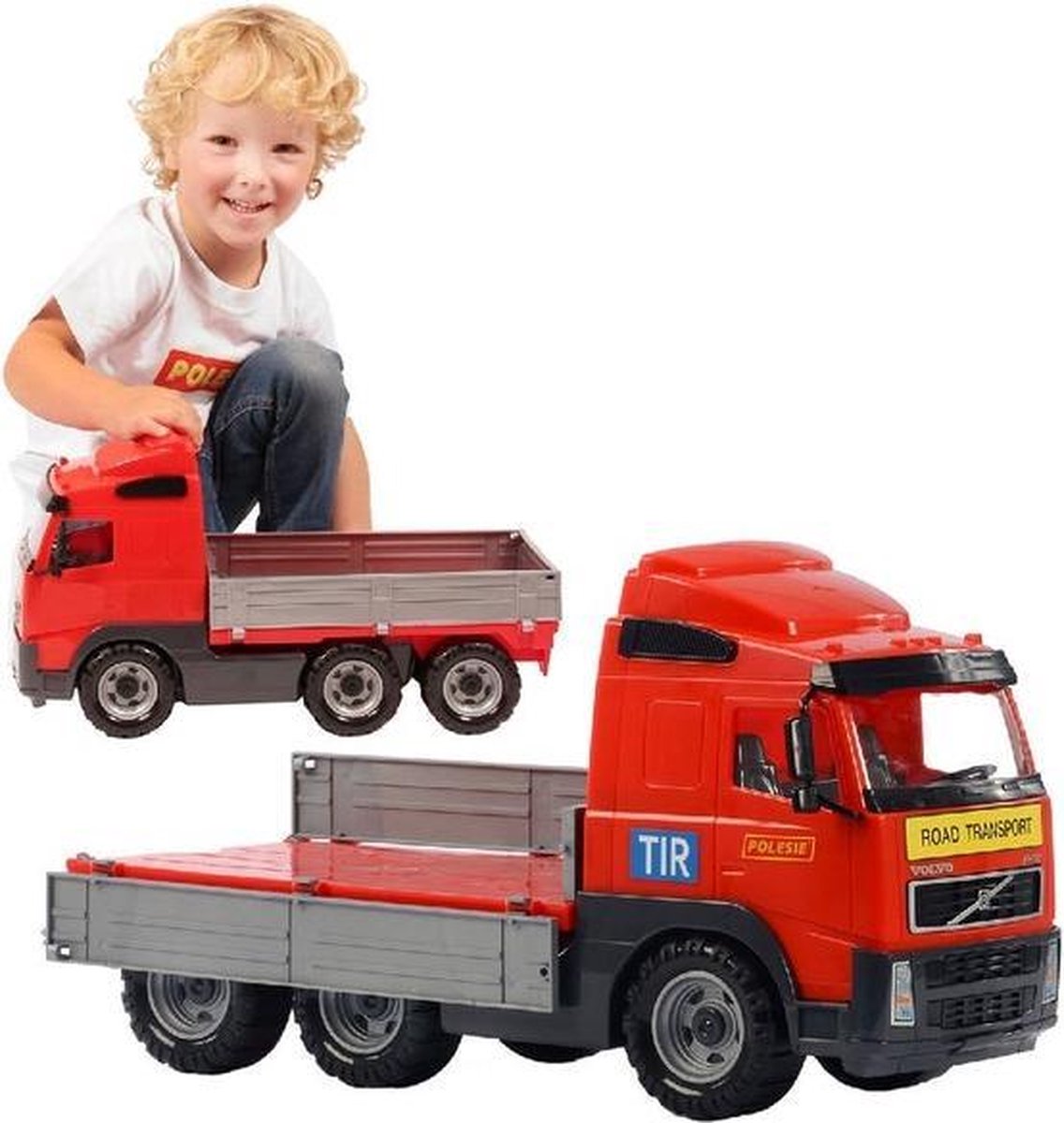 Polesie truck wegtransport Volvo 45 cm - Rood