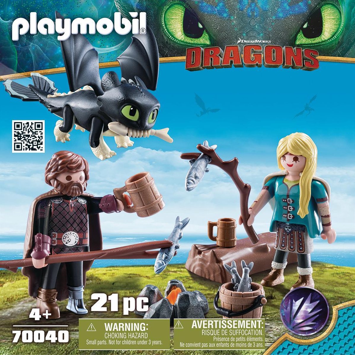 Playmobil Dragons Hikkie en Astrid met babydraak (70040)