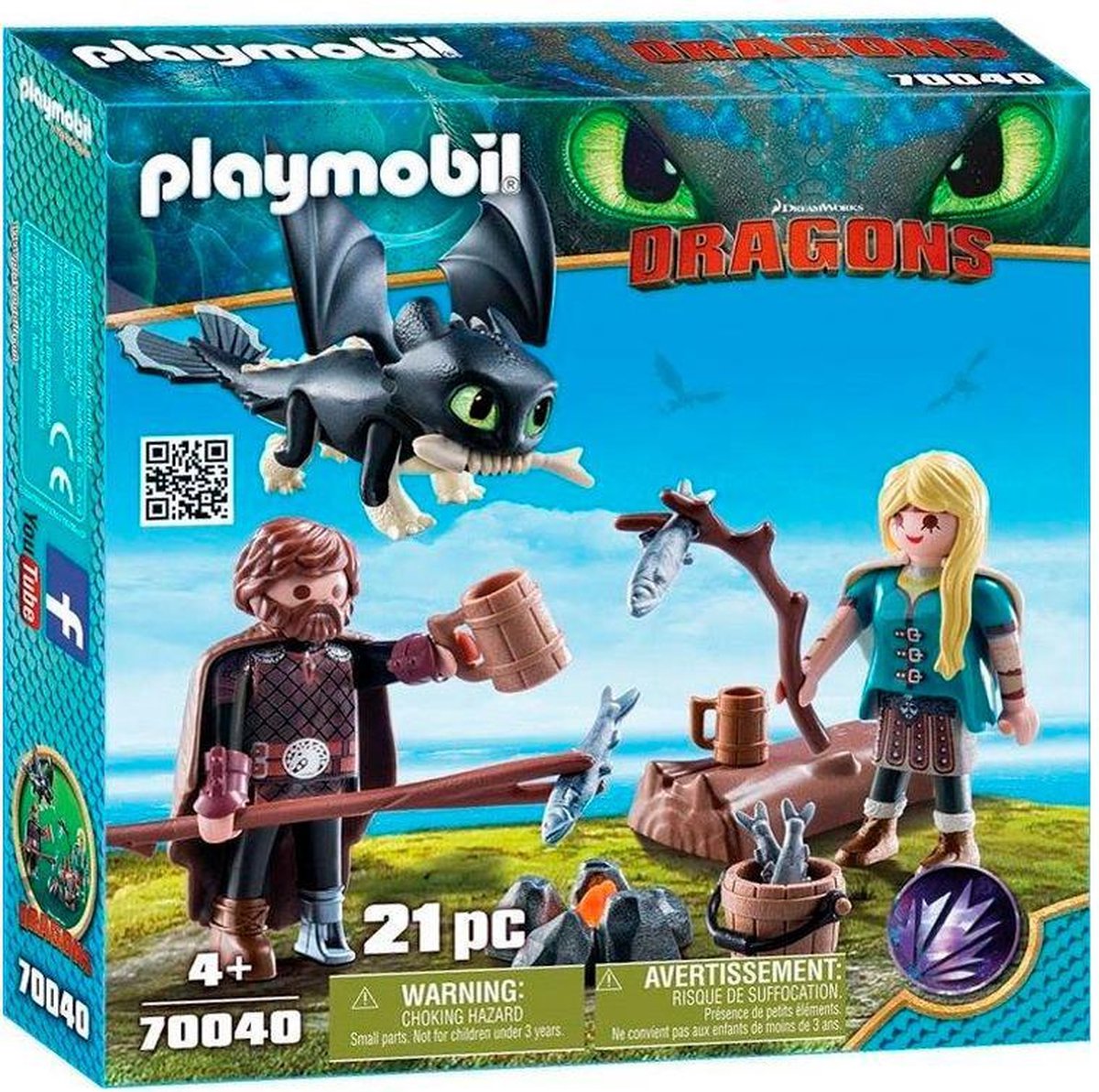 Playmobil Dragons Hikkie en Astrid met babydraak (70040)