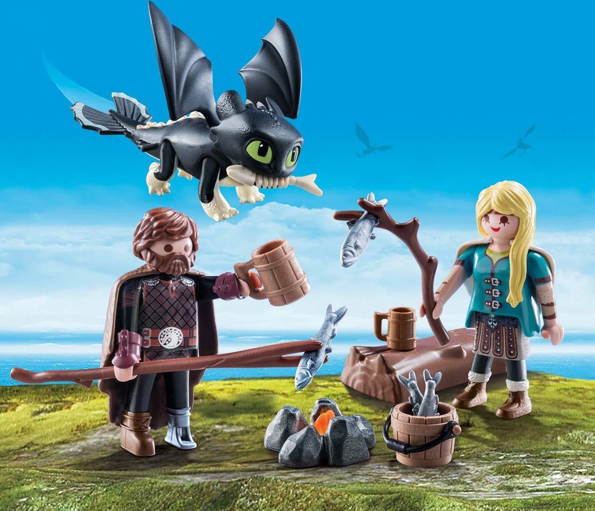 Playmobil Dragons Hikkie en Astrid met babydraak (70040)