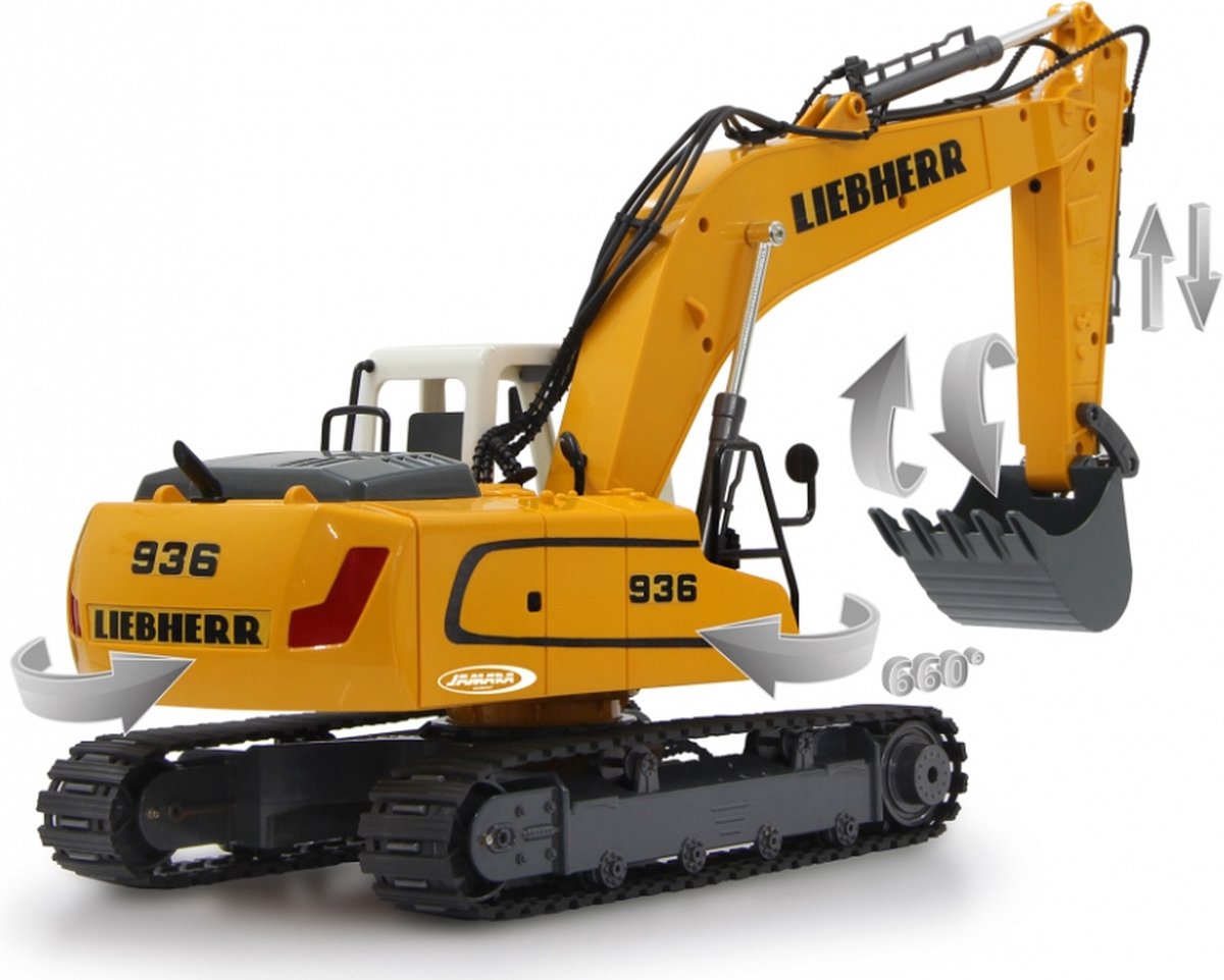 Jamara graafmachine RC Liebherr R936 2,4 GHz 1:20 - Geel