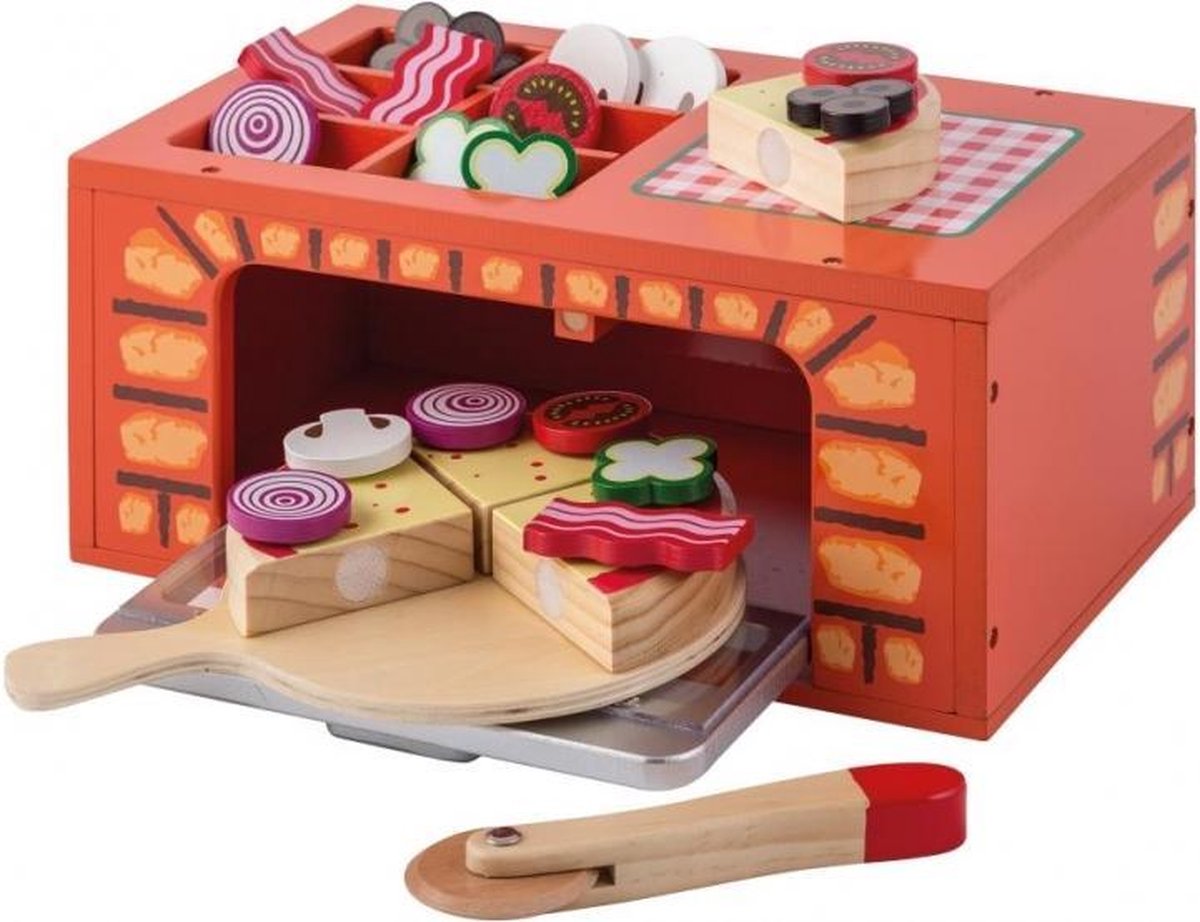 Joueco Jouéco pizza oven 28 cm 25 delig - Rood