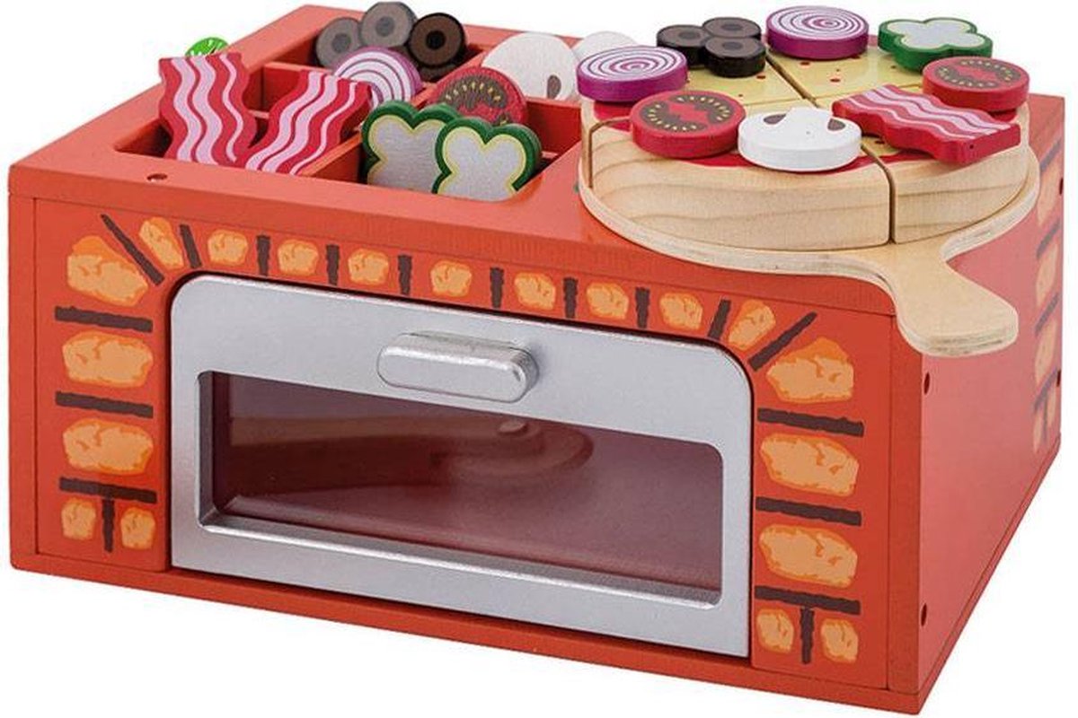 Joueco Jouéco pizza oven 28 cm 25 delig - Rood