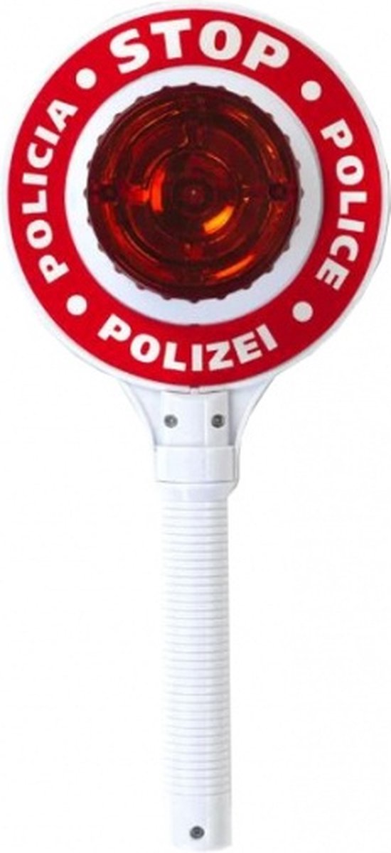 Theo Klein Klein politie stopbord met handvat en knipperlicht 29 cm - Rood