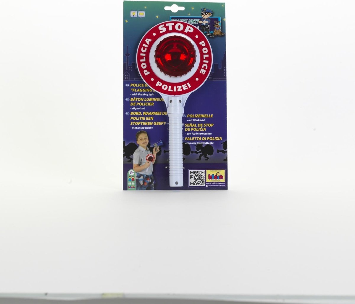 Theo Klein Klein politie stopbord met handvat en knipperlicht 29 cm - Rood