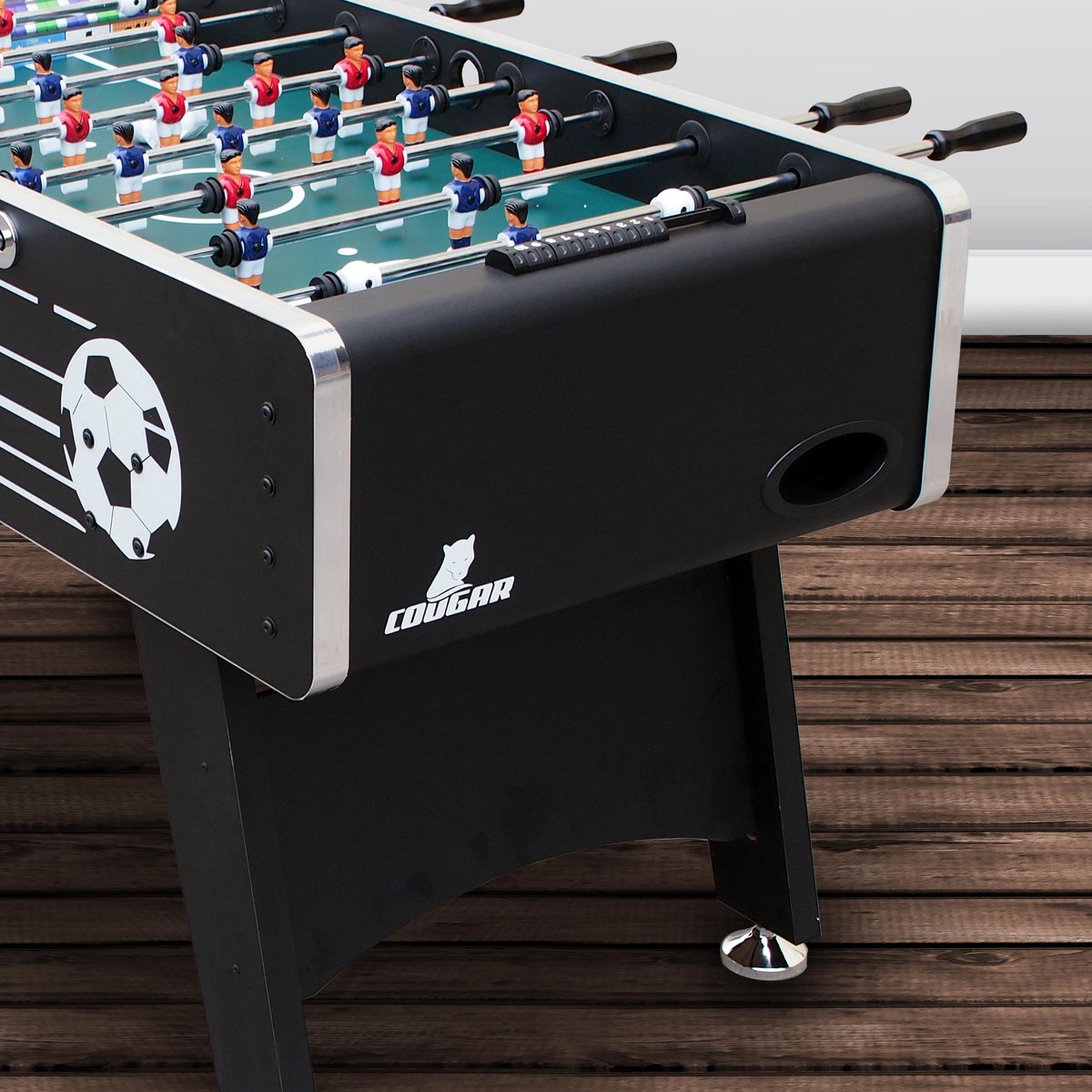 Cougar Arena TS voetbaltafel met telescoopstangen 141 cm - Zwart