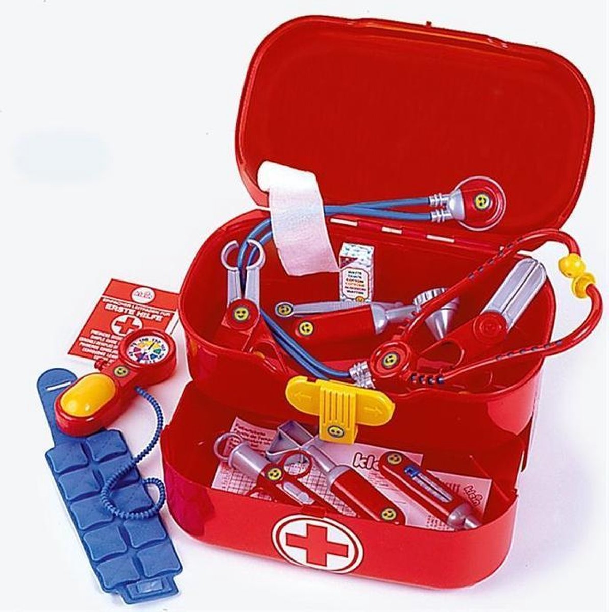Klein Dokterskoffertje met accessoires 10 delig - Rood