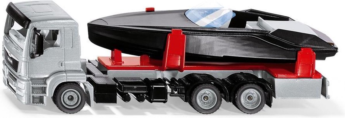 Siku Man truck met motorboot 19 cm kunststof/aluminium (2715)