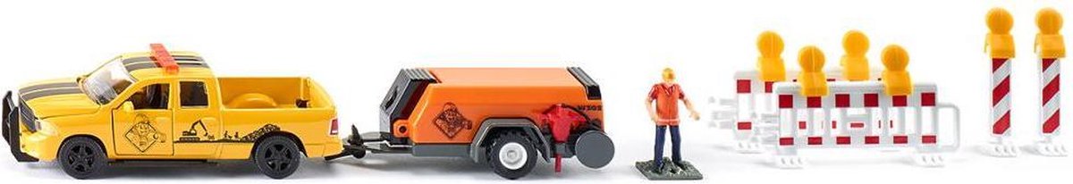 Siku RAM 1500 met compressor aanhanger (3505) - Oranje