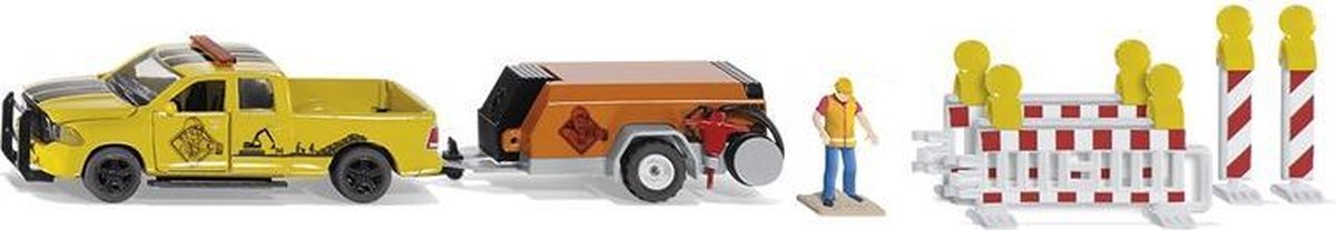 Siku RAM 1500 met compressor aanhanger (3505) - Oranje