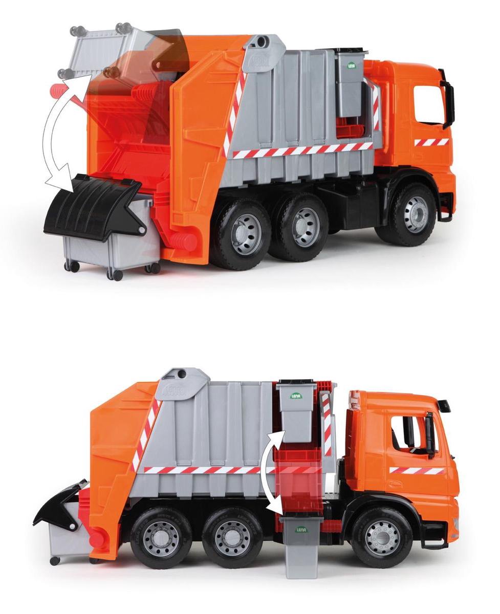 Lena vuilniswagen Giga Trucks 71 cm - Oranje
