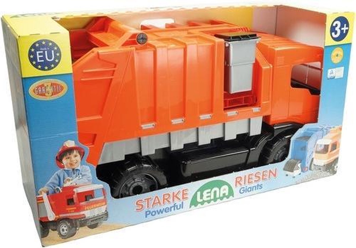 Lena vuilniswagen Giga Trucks 71 cm - Oranje