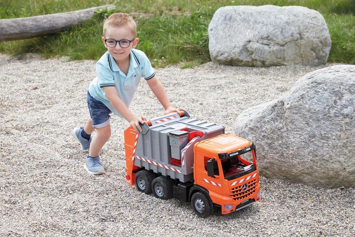 Lena vuilniswagen Giga Trucks 71 cm - Oranje