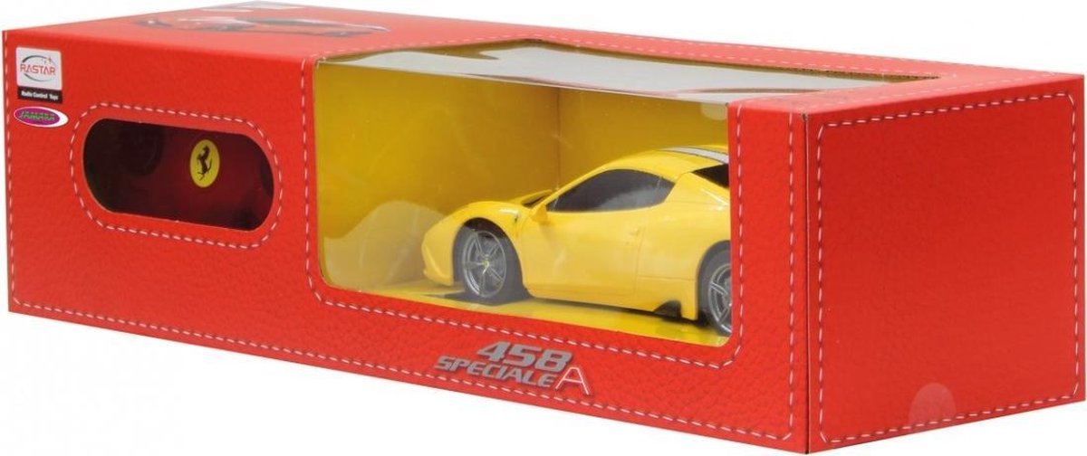 Rastar RC Ferrari 458 Speciale jongens 27 MHz 1:24 - Geel