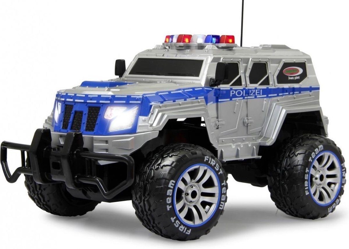 Jamara gepantserde jeep Polizei 27 MHz 1:12 zilver - Plata