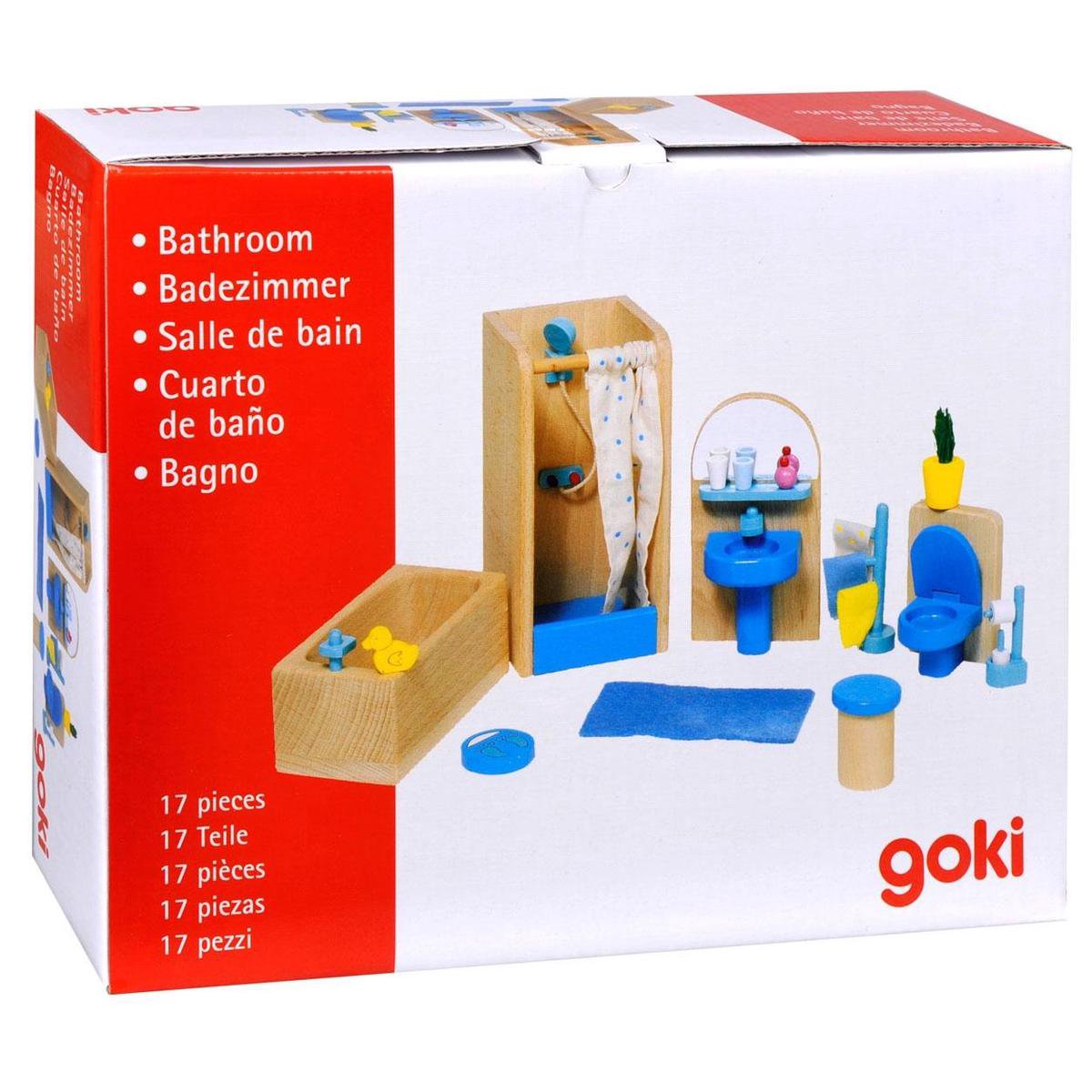 Goki Houten Poppenhuis Moderne Badkamer 17 Delig