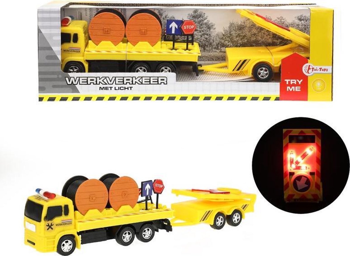 Toi-Toys Toi Toys Vrachtwagen verkeershulp 30 cm - Geel