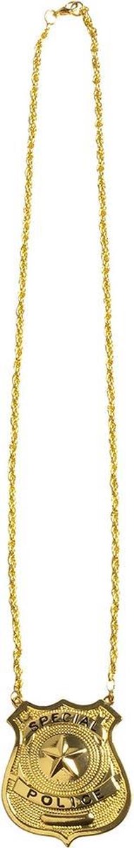 Boland ketting Police unisex 25 30 cm - Goud