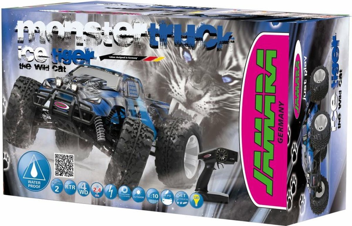 Jamara RC Tiger Ice monstertruck jongens 2,4G 1:10 - Blauw
