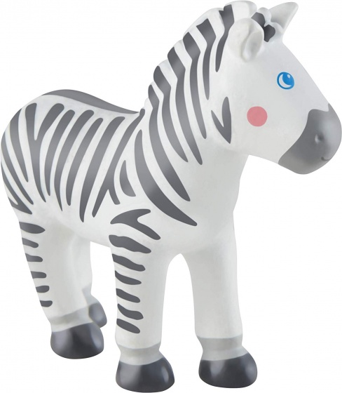 HABA Little Friends poppenhuispop Zebra junior PVC 10 cm/wit - Zwart