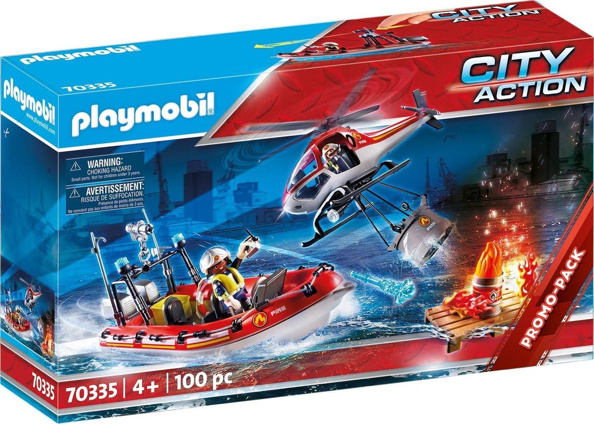 Playmobil City Action brandweermissie met helikopter en boot (70335)