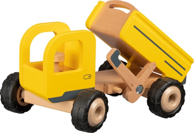 Goki kiepwagen hout junior 14,5 x 25 cm - Geel