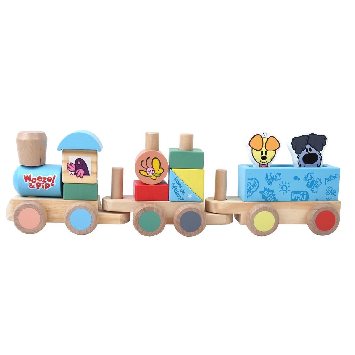 Rubo Toys houten trein Woezel En Pip 45 cm