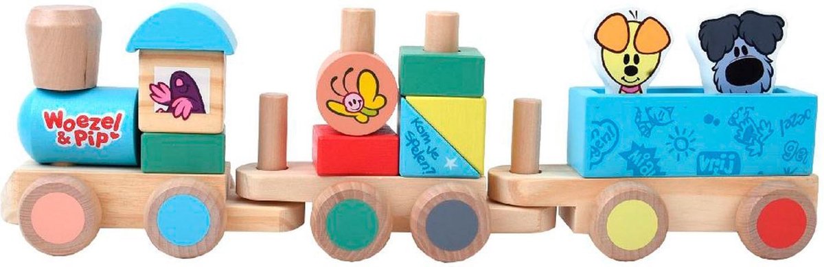 Rubo Toys houten trein Woezel En Pip 45 cm