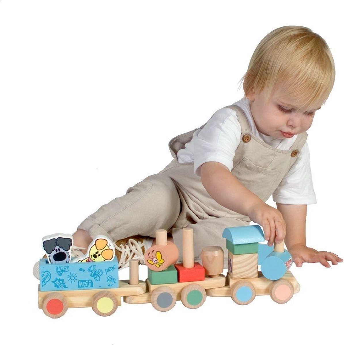 Rubo Toys houten trein Woezel En Pip 45 cm
