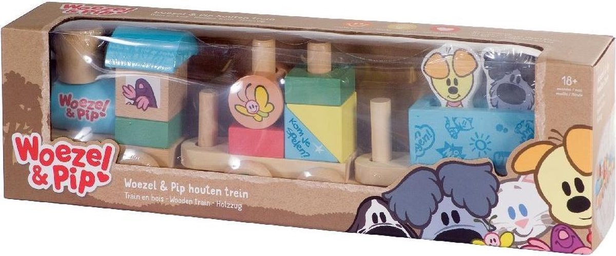 Rubo Toys houten trein Woezel En Pip 45 cm