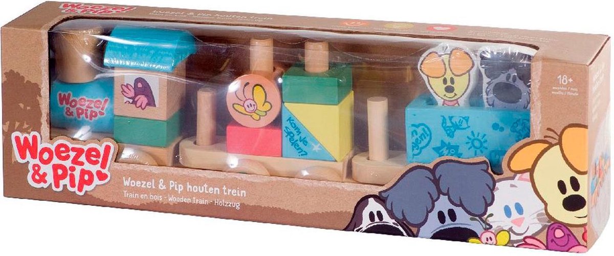 Rubo Toys houten trein Woezel En Pip 45 cm