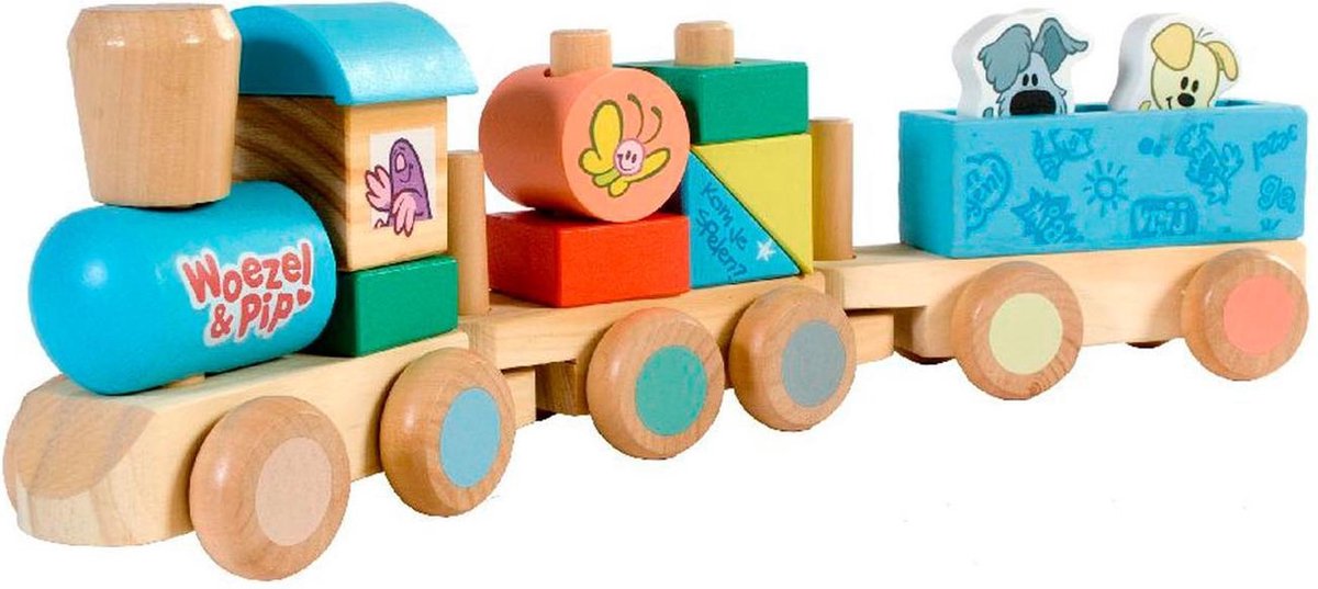 Rubo Toys houten trein Woezel En Pip 45 cm