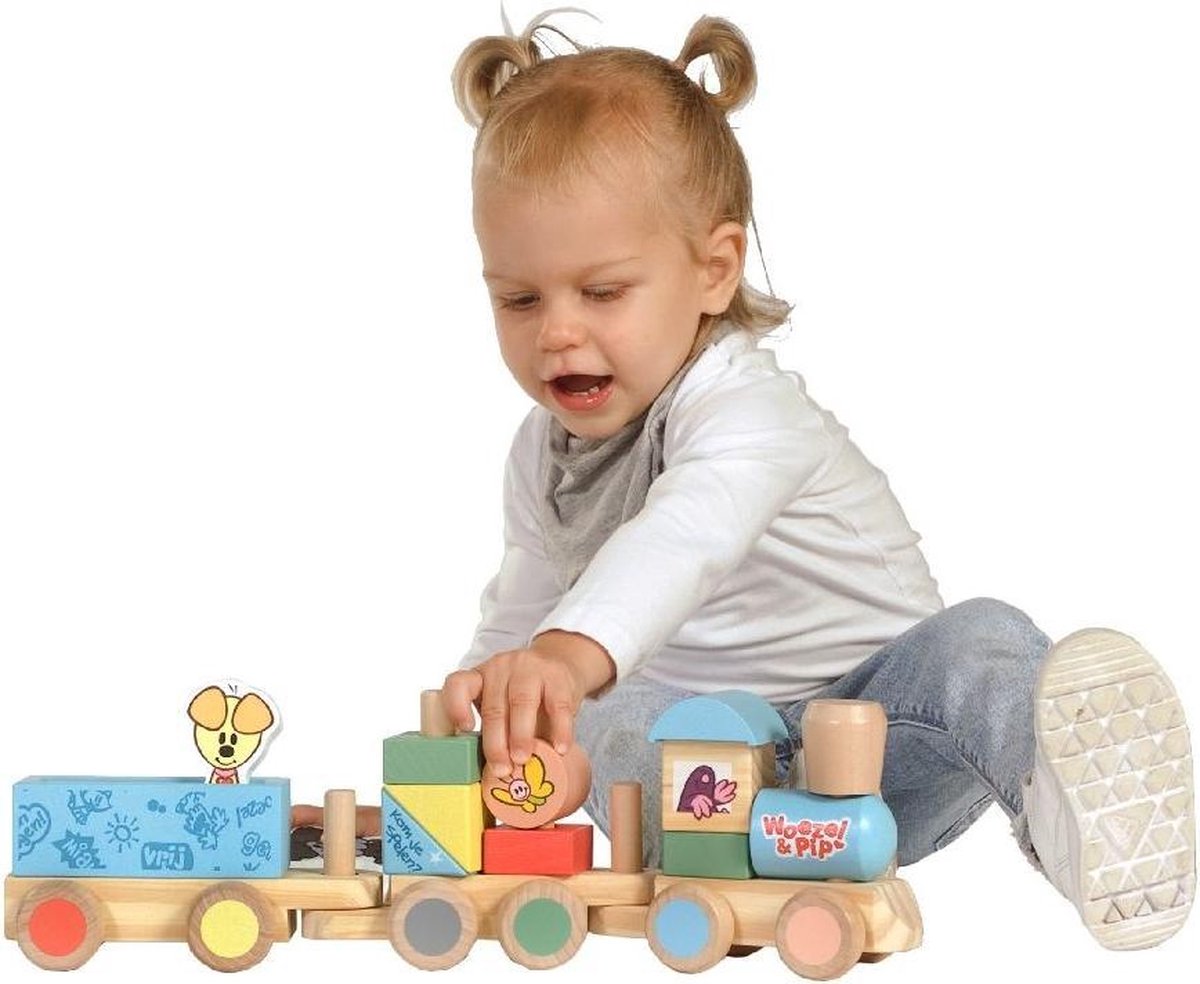 Rubo Toys houten trein Woezel En Pip 45 cm