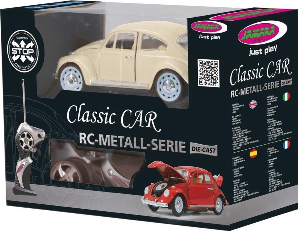 Jamara RC VW Beatle Classic die cast jongens 27 MHz 1:18 - Beige