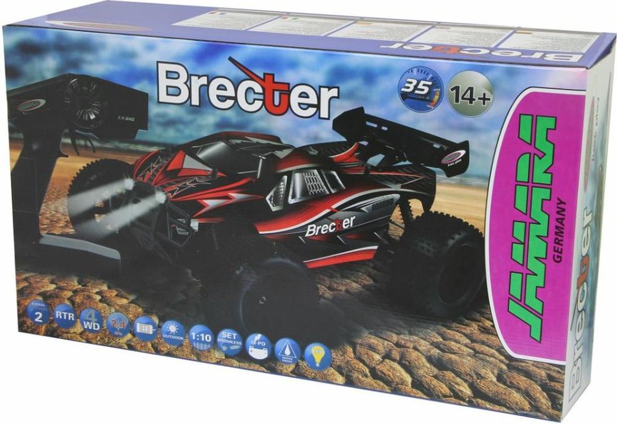 Jamara RC Brecter Truggy jongens LiPo 1:10 2,4G/zwart - Rood