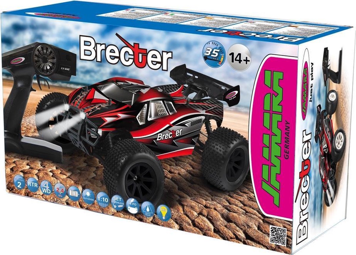 Jamara RC Brecter Truggy jongens LiPo 1:10 2,4G/zwart - Rood