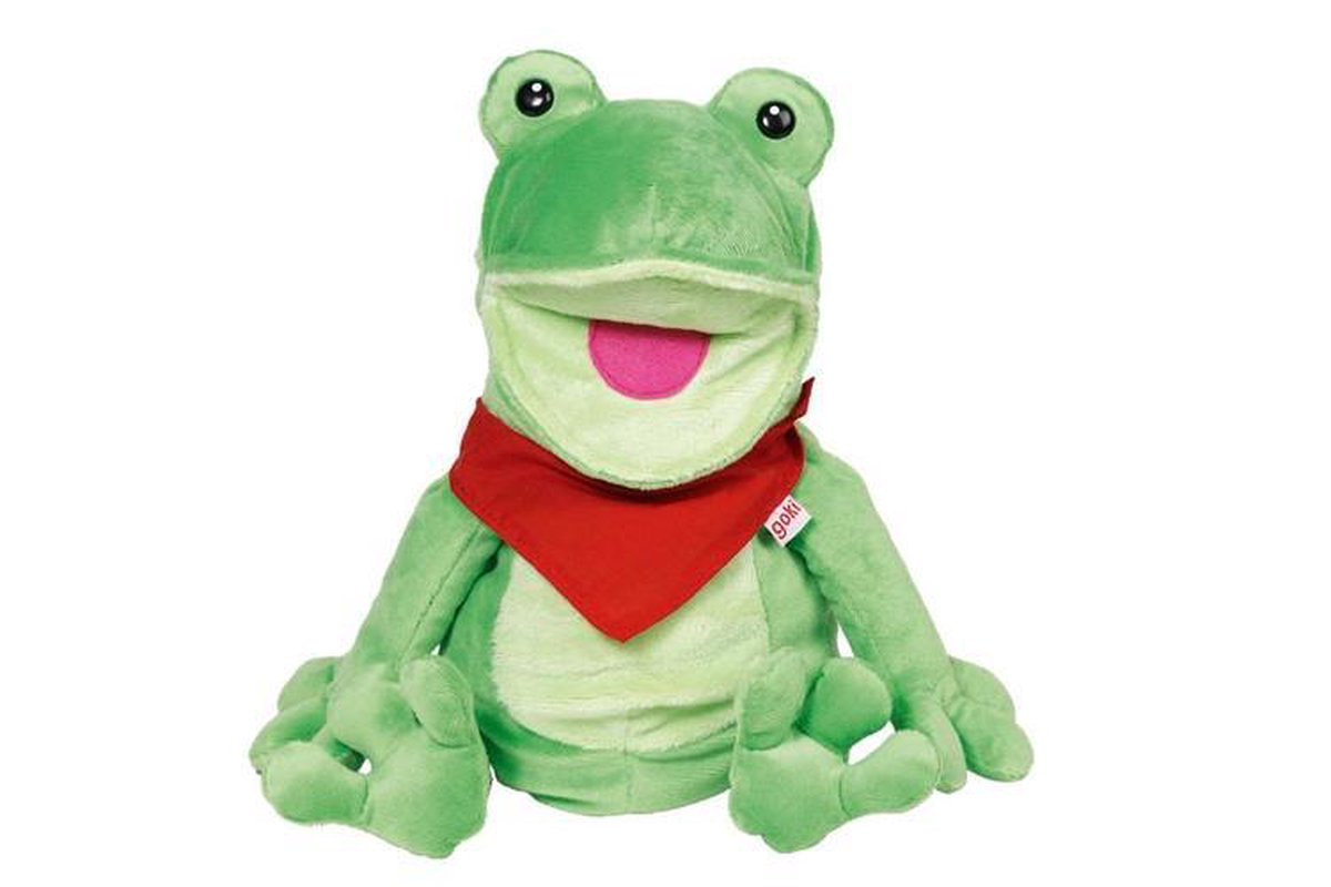 Goki Handpop Pluche Kikker Frilo - Groen
