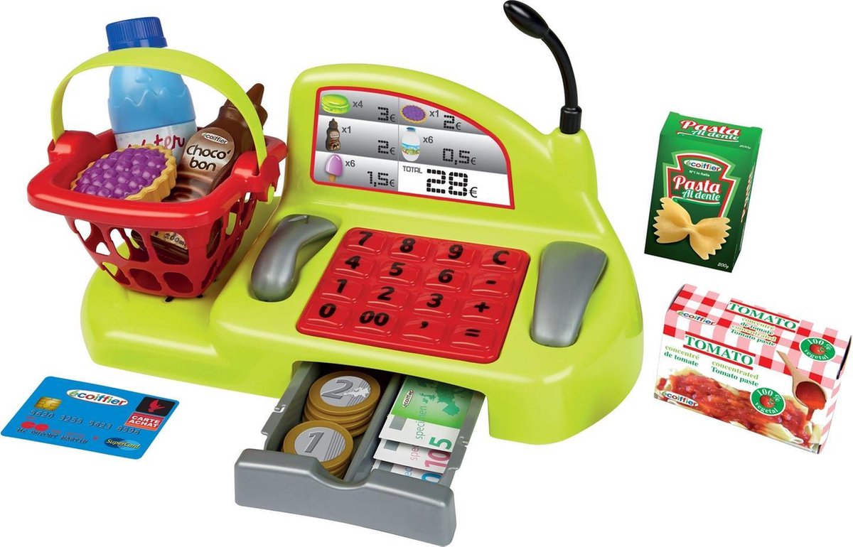 Ecoiffier écoiffier 100% Chef: kassa kunststof 26 delig