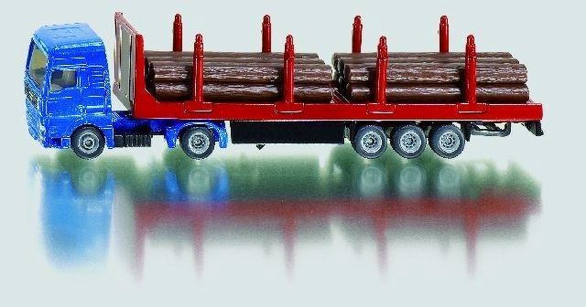 Siku vrachtwagen met oplegger voor houttransport/rood (1659) - Blauw