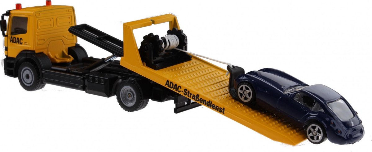 Siku Mercedes Benz transporter met sportwagen (2712) - Geel