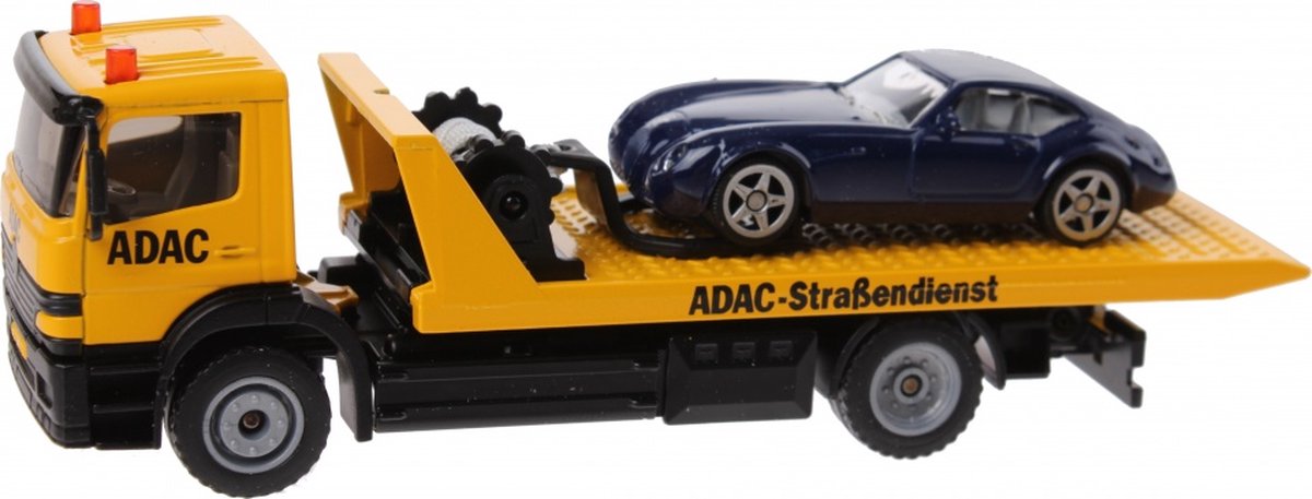 Siku Mercedes Benz transporter met sportwagen (2712) - Geel