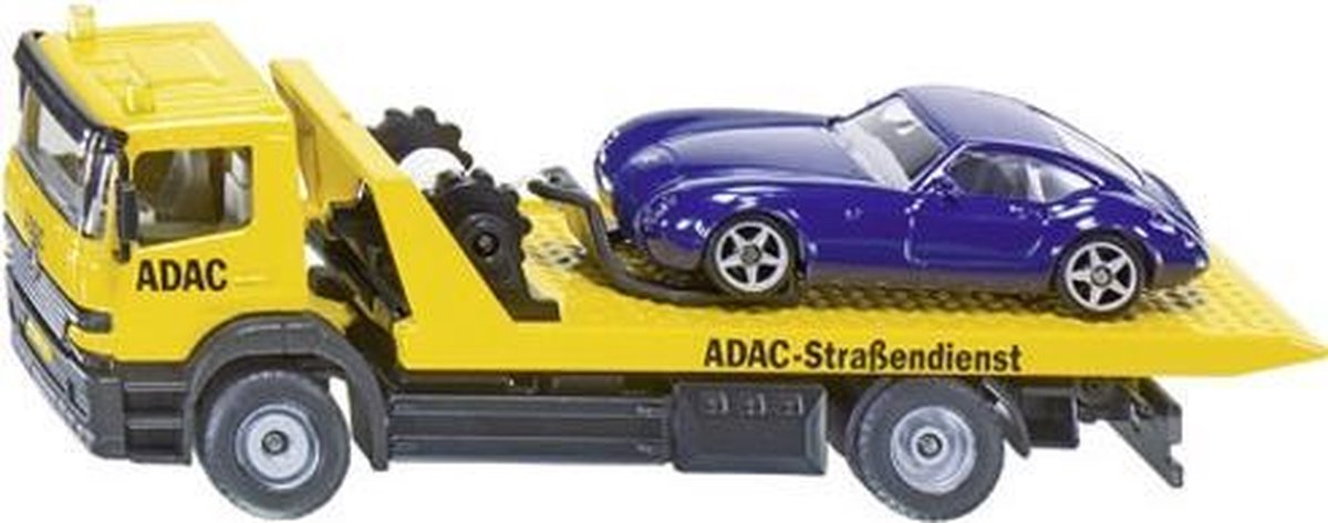 Siku Mercedes Benz transporter met sportwagen (2712) - Geel