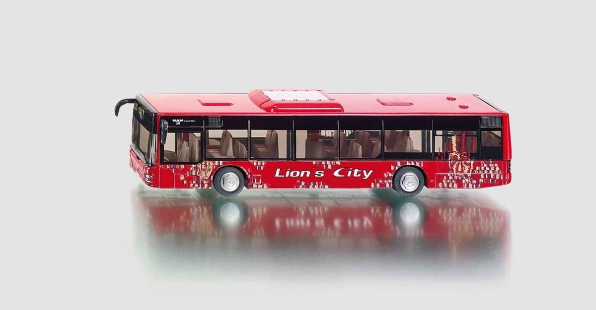 Siku Man Lion's City stadsbus rood/ (3734) - Wit